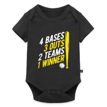 Baseball - Baby Premium Kurzarmbody - Schwarz - Vorne