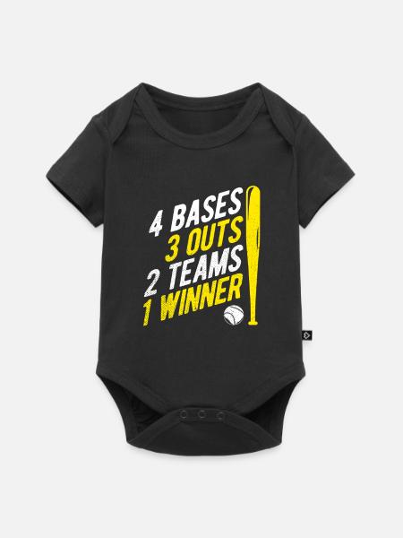 Baseball - Baby Premium Kurzarmbody - Schwarz