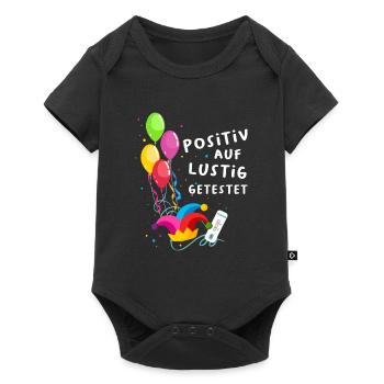 Positiv auf Lustig Getestet - Baby Premium Kurzarmbody - Schwarz - Vorne