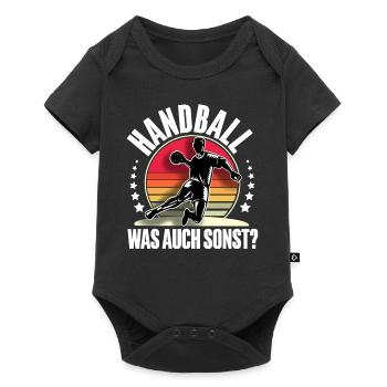 Handball Handballer - Baby Premium Kurzarmbody - Schwarz - Vorne