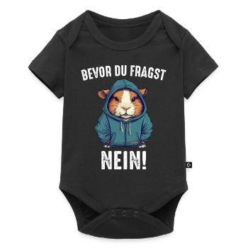 Meerschweinchen Kurzhaar Langhaar Crested - Baby Premium Kurzarmbody - Schwarz - Vorne