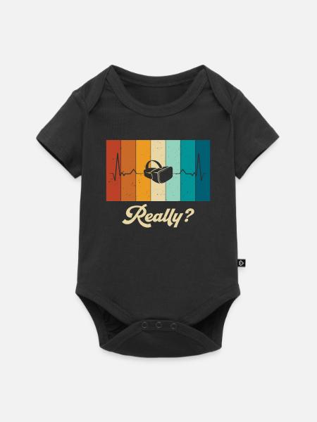 Virtual Reality VR Geschenk - Baby Premium Kurzarmbody - Schwarz