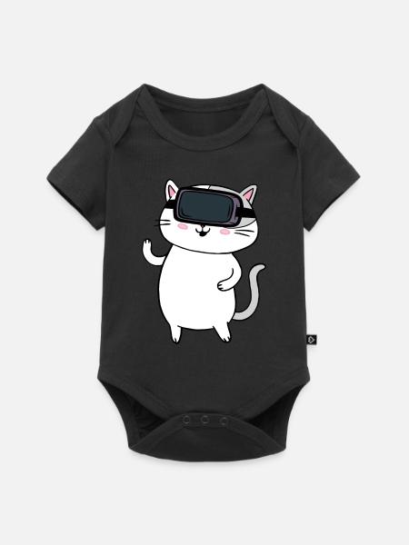 Virtual Reality VR Geschenk - Baby Premium Kurzarmbody - Schwarz