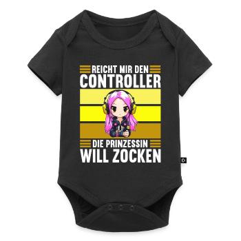 Gaming Konsole PC Zockerin Mädchen Gamer Girl - Baby Premium Kurzarmbody - Schwarz - Vorne