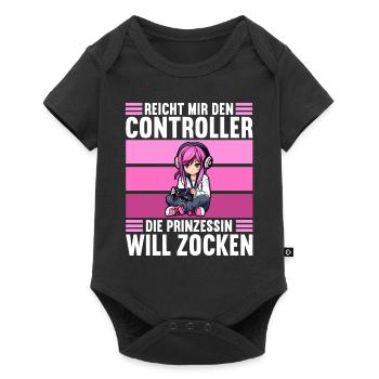 Gaming Konsole PC Zockerin Mädchen Gamer Girl - Baby Premium Kurzarmbody - Schwarz - Vorne