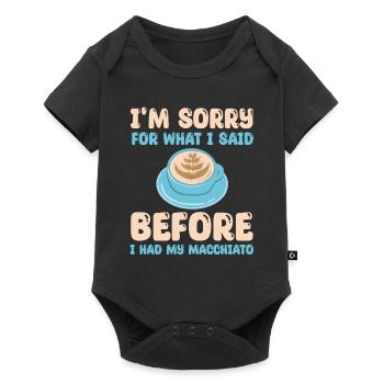 Café italien Macchiato Design - Body à manches courtes Premium Bébé - noir - Devant