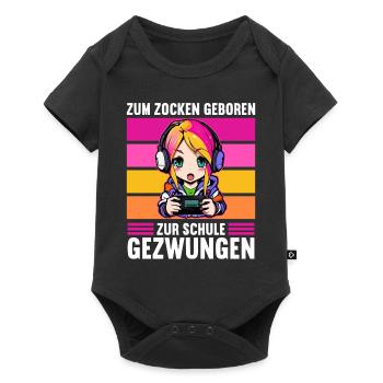 Gaming Konsole PC Zockerin Mädchen Gamer Girl - Baby Premium Kurzarmbody - Schwarz - Vorne
