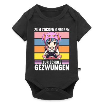 Gaming Konsole PC Zockerin Mädchen Gamer Girl - Baby Premium Kurzarmbody - Schwarz - Vorne