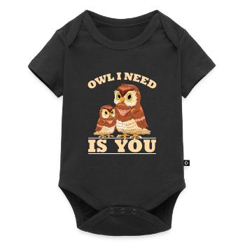 Owl I Need Is You Ornithologist Birds Of Prey - Baby Premium short-sleeve bodysuit - black - Front