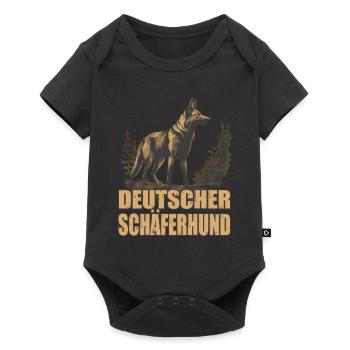 Deutscher Schäferhund Hund Hunderasse - Baby Premium Kurzarmbody - Schwarz - Vorne