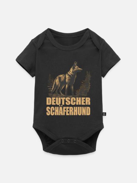 Deutscher Schäferhund Hund Hunderasse - Baby Premium Kurzarmbody - Schwarz
