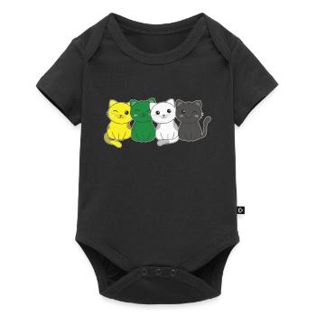 Skoliosexuell Flag Pride LGBTQ süße Katze - Baby Premium Kurzarmbody - Schwarz - Vorne