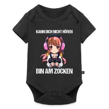 Gaming Konsole PC Zockerin Mädchen Gamer Girl - Baby Premium Kurzarmbody - Schwarz - Vorne