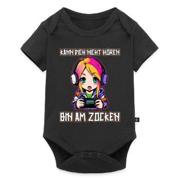 Gaming Konsole PC Zockerin Mädchen Gamer Girl - Baby Premium Kurzarmbody - Schwarz - Vorne