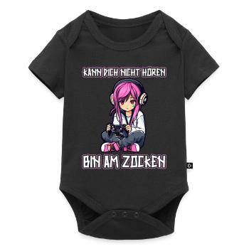 Gaming Konsole PC Zockerin Mädchen Gamer Girl - Baby Premium Kurzarmbody - Schwarz - Vorne