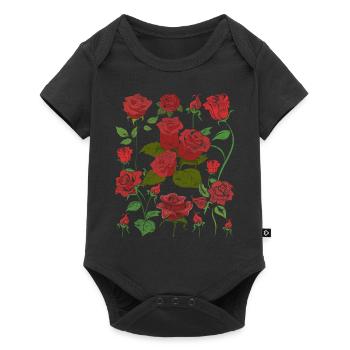 Nature Roses Blossoms Hobby Gardener Gift Botany - Baby Premium short-sleeve bodysuit - black - Front
