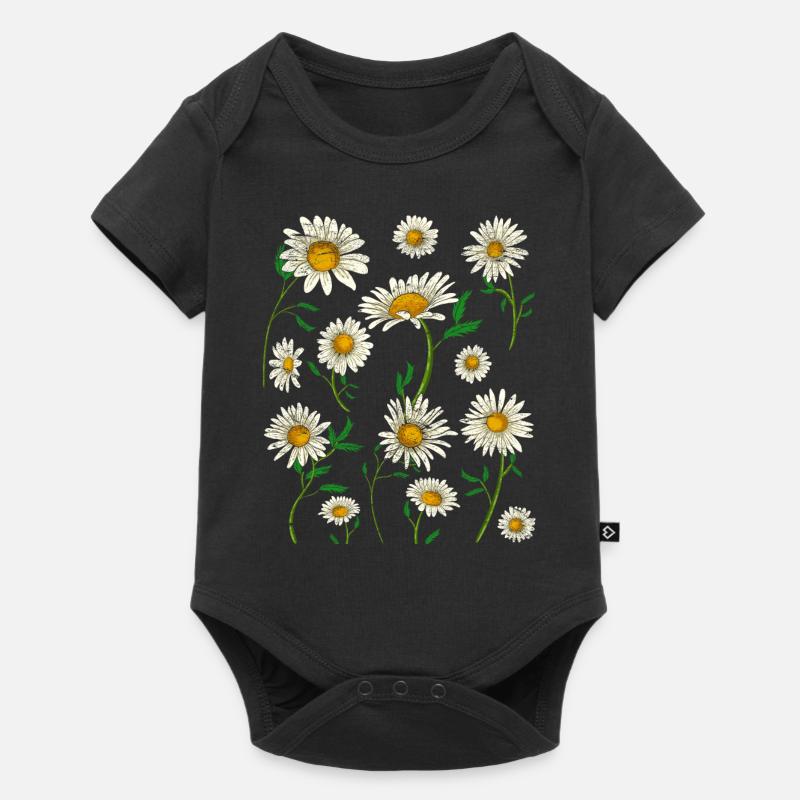 Blumen Blüte Garten Gänseblümchen Geschenk Botanik - Baby Premium Kurzarmbody - Schwarz