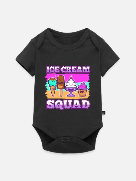 Ice cream squad - Baby Premium Kurzarmbody - Schwarz