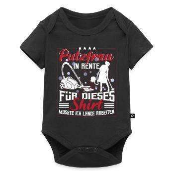Putzfrau Reinigungskraft Rente Rentnerin - Baby Premium Kurzarmbody - Schwarz - Vorne