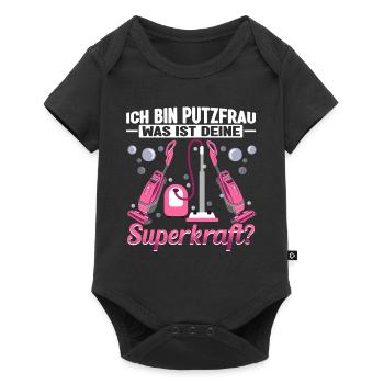 Reinigungskraft Putzfrau Was ist deine Superkraft? - Baby Premium Kurzarmbody - Schwarz - Vorne
