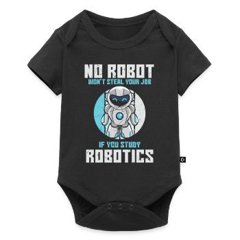 No Robot Wont Steal Your Job Robotics - Baby Premium Kurzarmbody - Schwarz - Vorne