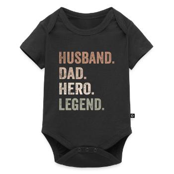 Husband Dad Hero Legend - Baby Premium short-sleeve bodysuit - black - Front