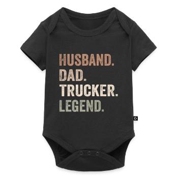 Husband Dad Trucker Legend - Baby Premium short-sleeve bodysuit - black - Front
