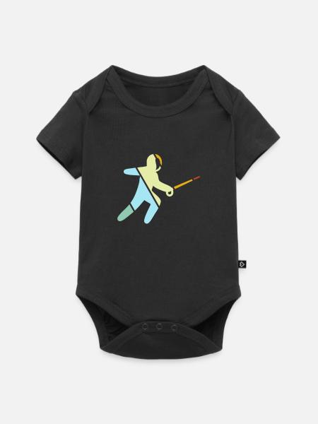Fechten Retro - Baby Premium Kurzarmbody - Schwarz