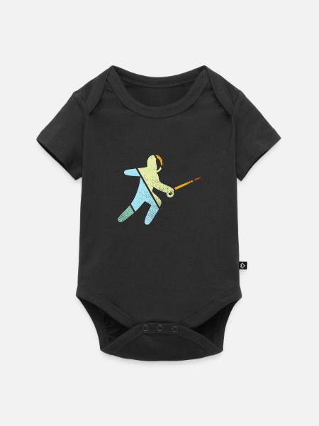 Fechten Retro - Baby Premium Kurzarmbody - Schwarz