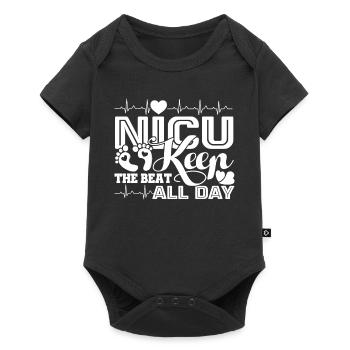 Nicu Nurse Nicu Nurse Keep The Beat All Day - Baby Premium short-sleeve bodysuit - black - Front