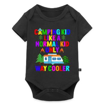 Funny Camper Camping Kid Cooler Hiking Caravan - Baby Premium short-sleeve bodysuit - black - Front