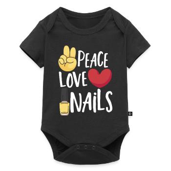Peace Love Nails Nail Tech Nail Technicien - Body à manches courtes Premium Bébé - noir - Devant