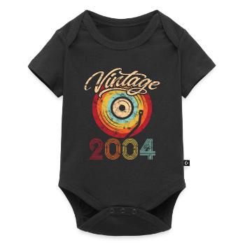 2004 Anniversaire Vinyle Vintage - Body à manches courtes Premium Bébé - noir - Devant