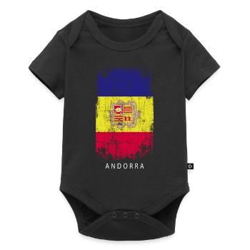 Souvenir with the flag of Andorra - Baby Premium short-sleeve bodysuit - black - Front