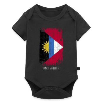 Souvenir with the country flag of Antigua And - Baby Premium short-sleeve bodysuit - black - Front