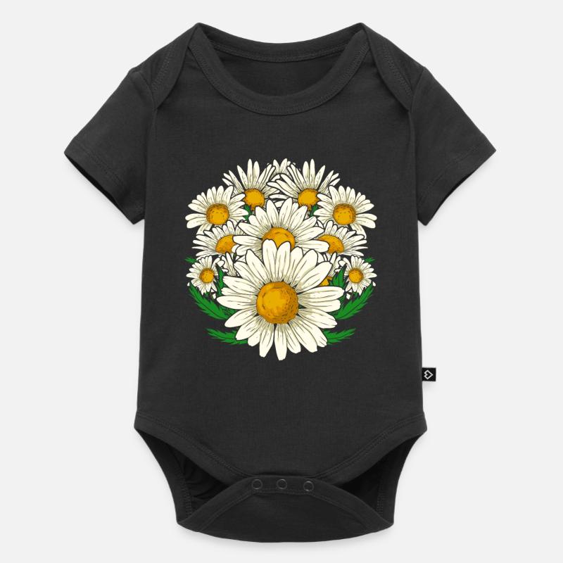 Botanischer Garten Gänseblümchen Geschenk Botanik - Baby Premium Kurzarmbody - Schwarz