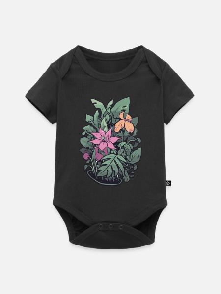 Pflanzen und Blumen für Naturfreunde und Gärtner - Baby Premium Kurzarmbody - Schwarz