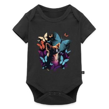 Chihuahua with butterfly |Cute Dog Colorful Nature - Baby Premium short-sleeve bodysuit - black - Front