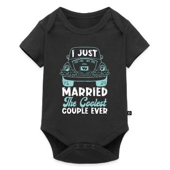 Officiant Je viens d’épouser le pasteur du couple le plus cool - Body à manches courtes Premium Bébé - noir - Devant