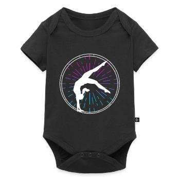 Turnen Rhönrad Gymnsatik Turntrainer Sportverein T - Baby Premium Kurzarmbody - Schwarz - Vorne