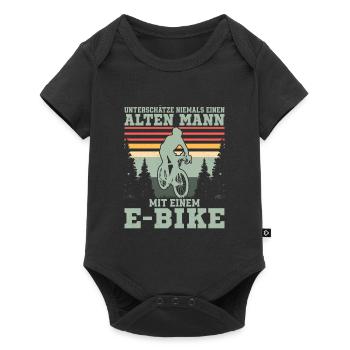 Never underestimate an old man with an e- - Baby Premium short-sleeve bodysuit - black - Front