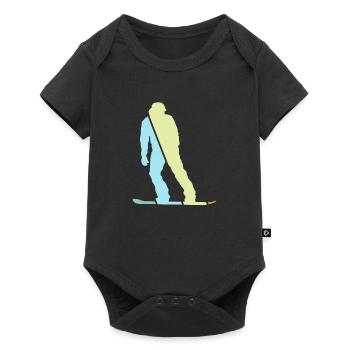 Snowboard Rétro - Body à manches courtes Premium Bébé - noir - Devant