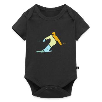 Ski Rétro - Body à manches courtes Premium Bébé - noir - Devant