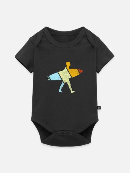 Surfen Retro - Baby Premium Kurzarmbody - Schwarz