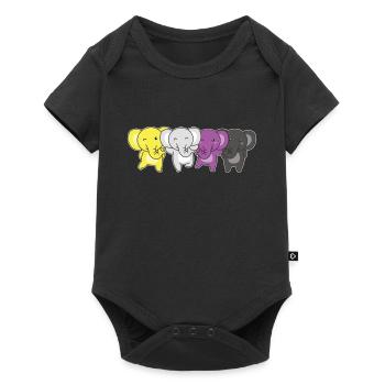 Nonbinary Monkey Flag Pride LGBTQ Cute Monkey - Baby Premium short-sleeve bodysuit - black - Front
