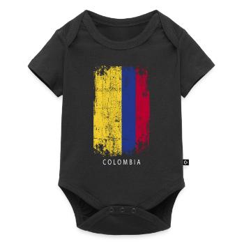 Souvenir avec le drapeau du pays de la Colombie - Body à manches courtes Premium Bébé - noir - Devant