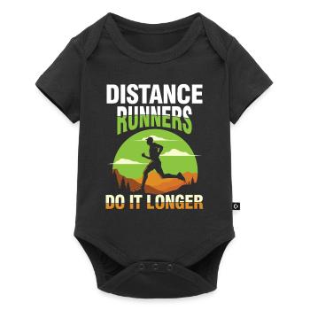Distance Runners Do It Longer für einen Jogger - Baby Premium Kurzarmbody - Schwarz - Vorne