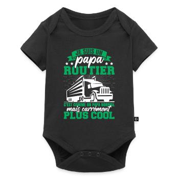 Papa Routier Humour - Body à manches courtes Premium Bébé - noir - Devant