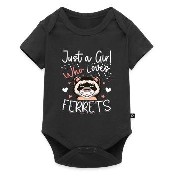 Juste une fille qui aime les furets drôles de femmes mignonnes Wea - Body à manches courtes Premium Bébé - noir - Devant