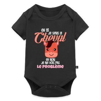 Ce Drôle De Equitation Est Un Cadeau Fille Cheval - Body à manches courtes Premium Bébé - noir - Devant